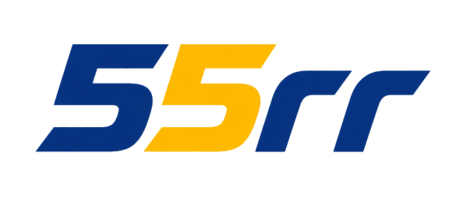 55rr নীল গেমিং ব্র্যান্ড লোগো